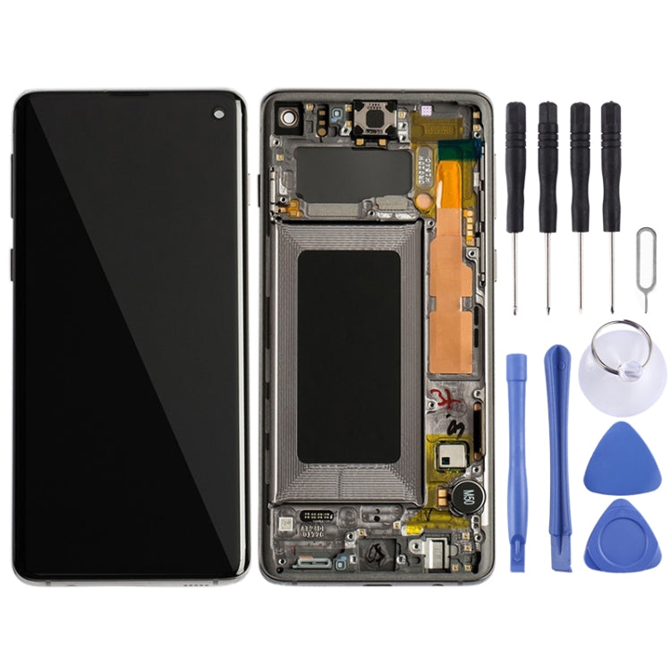 Original Super AMOLED LCD Screen with Frame for Galaxy S10 4G Digitizer Full Assembly (Black) - free shipping - PMc TechLife - Order now!