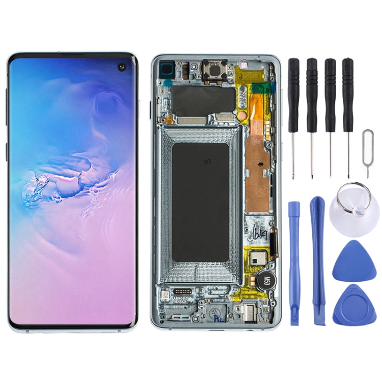 Original Super AMOLED LCD Screen for Galaxy S10 4G Digitizer Full Assembly with Frame (Blue) - free shipping - PMc TechLife - Order now!