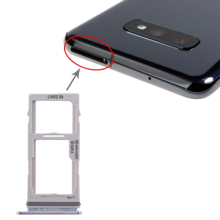 For Galaxy S10+ / S10 / S10e SIM Card Tray + SIM Card Tray / Micro SD Card Tray (Blue) - free shipping - PMc TechLife - Order now!