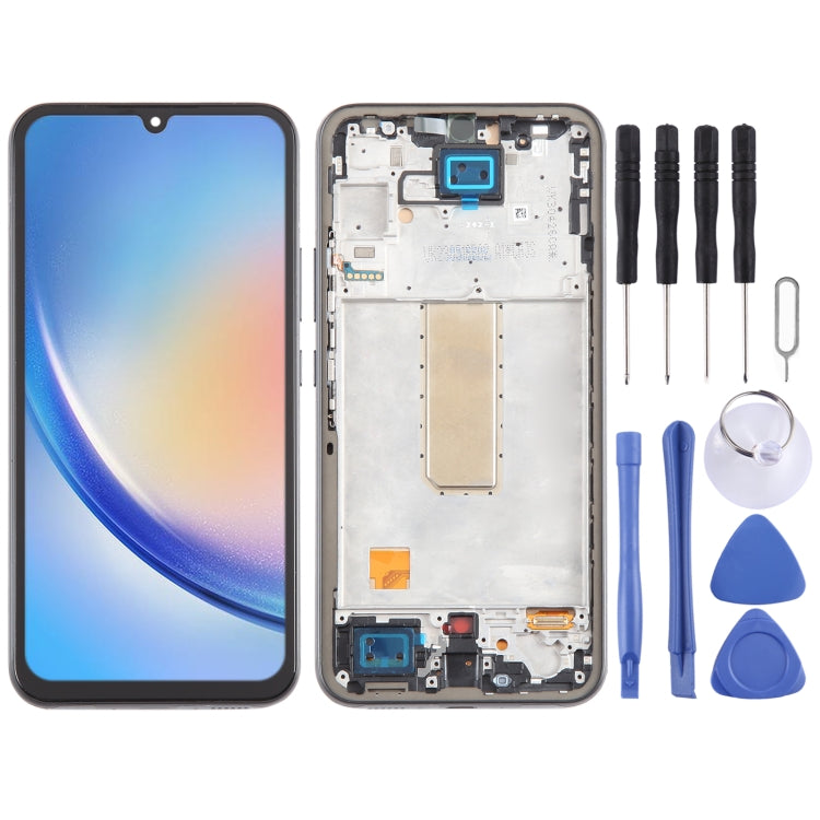 For Samsung Galaxy A34 SM-A346B Incell LCD Screen Digitizer Full Assembly with Frame, Not Supporting Fingerprint Identification (Black) - free shipping - PMc TechLife - Order now!