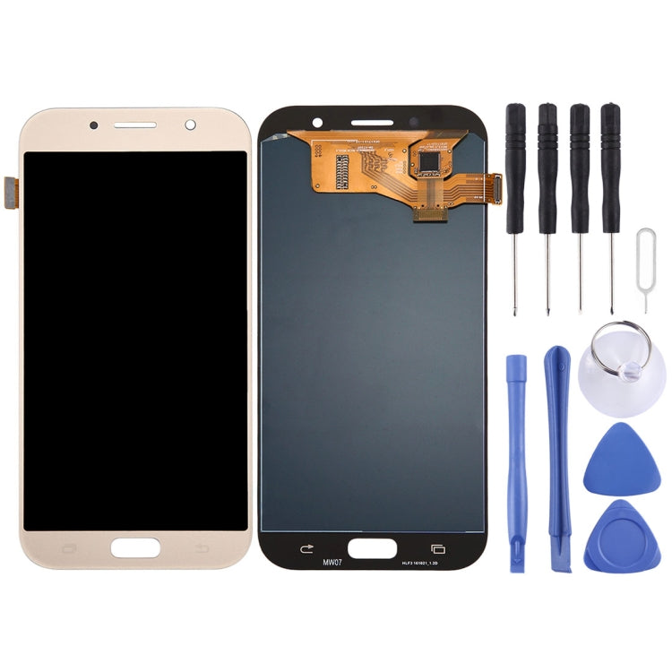 Original Super AMOLED LCD Screen for Galaxy A7 (2017), A720F, A720F/DS with Digitizer Full Assembly (Gold) - free shipping - PMc TechLife - Order now!