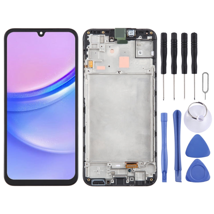 For Samsung Galaxy A15 4G SM-A155F Original LCD Screen Digitizer Full Assembly with Frame (Black) - free shipping - PMc TechLife - Order now!