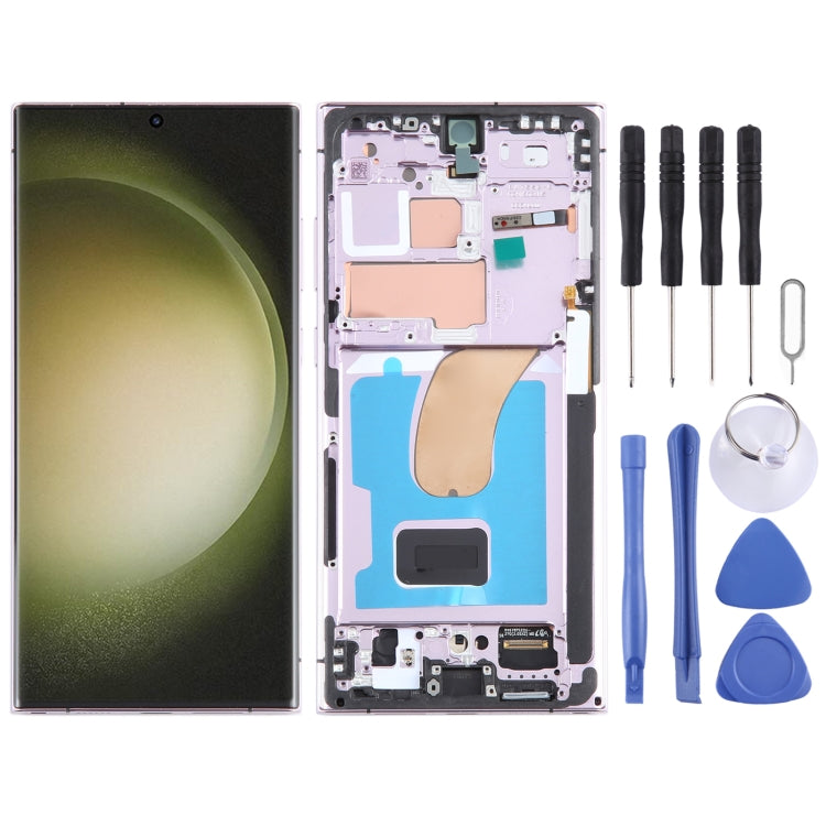 For Samsung Galaxy S23 Ultra SM-S918B EU Edition Original LCD Screen Digitizer Full Assembly with Frame (Purple) - free shipping - PMC TechLife - Order now!