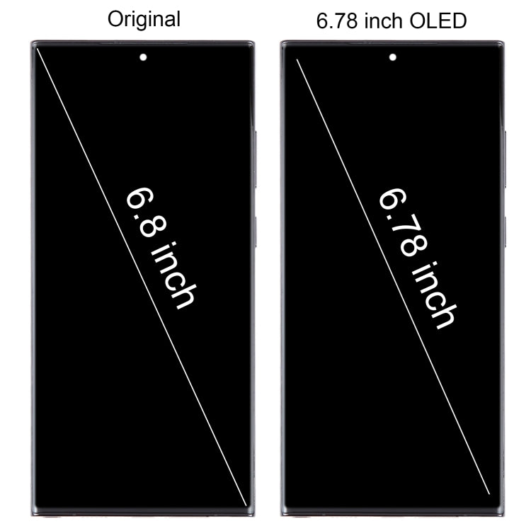 For Samsung Galaxy S23 Ultra 5G SM-S918B EU Edition 6.78 inch OLED LCD Screen Digitizer Full Assembly with Frame(Black) - free shipping - PMc TechLife - Order now!