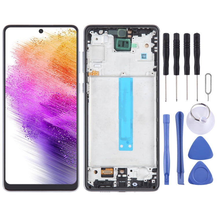 For Samsung Galaxy A73 SM-A736B TFT LCD Screen Digitizer Full Assembly with Frame (Black) - free shipping - PMc TechLife - Order now!