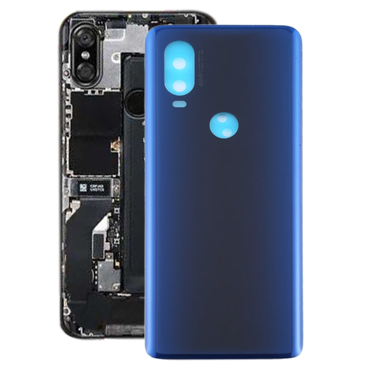 Battery Back Cover for Motorola Moto One Vision(Blue) - Back Cover by PMC TechLife | Online Shopping South Africa | PMC TechLife | Buy Now Pay Later Mobicred