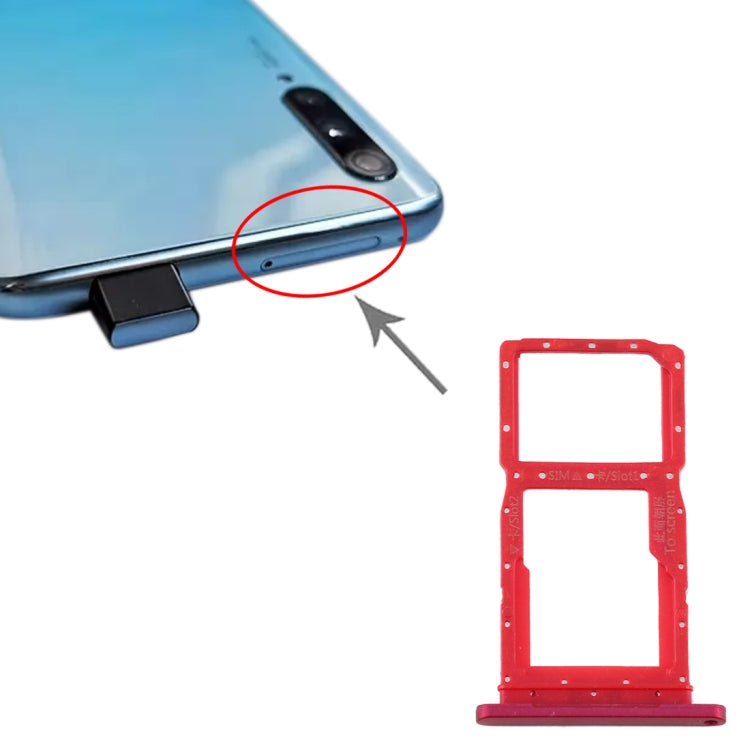 SIM Card Tray + SIM Card Tray / Micro SD Card Tray for Huawei Y9s(Red) - Card Socket by PMc TechLife | Online Shopping South Africa | PMc TechLife | Buy Now Pay Later Mobicred
