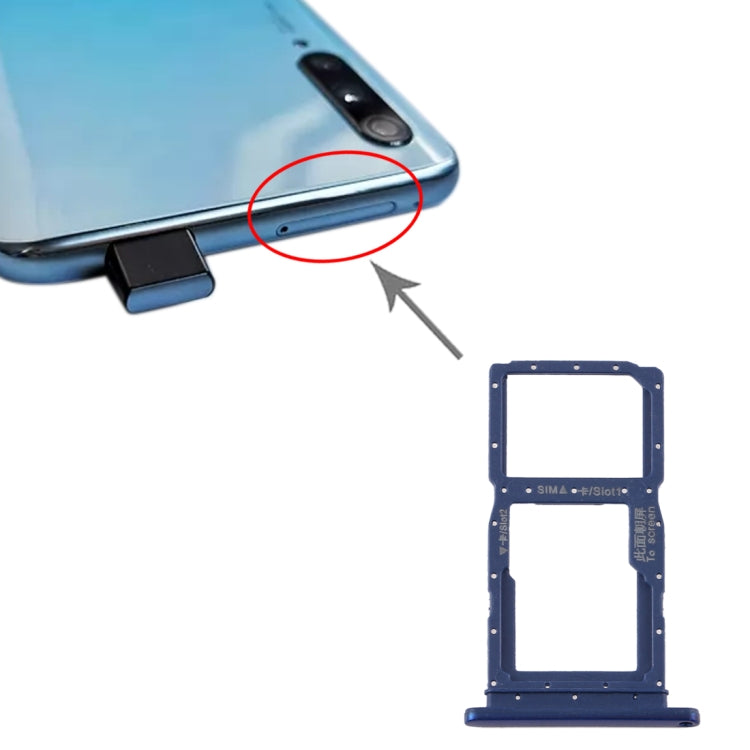 SIM Card Tray + SIM Card Tray / Micro SD Card Tray for Huawei Y9s 2020 (Blue) - Card Socket by PMc TechLife | Online Shopping South Africa | PMc TechLife | Buy Now Pay Later Mobicred