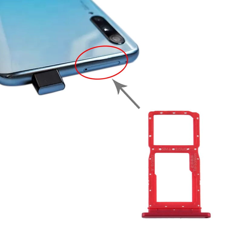 SIM Card Tray + SIM Card Tray / Micro SD Card Tray for Huawei Y9s 2020 (Red) - Card Socket by PMc TechLife | Online Shopping South Africa | PMc TechLife | Buy Now Pay Later Mobicred