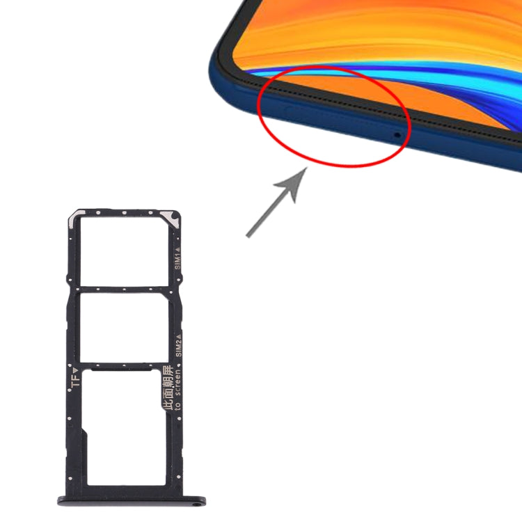 SIM Card Tray + SIM Card Tray + Micro SD Card Tray for Huawei Y6s (2020) (Black) - Card Socket by PMc TechLife | Online Shopping South Africa | PMc TechLife | Buy Now Pay Later Mobicred
