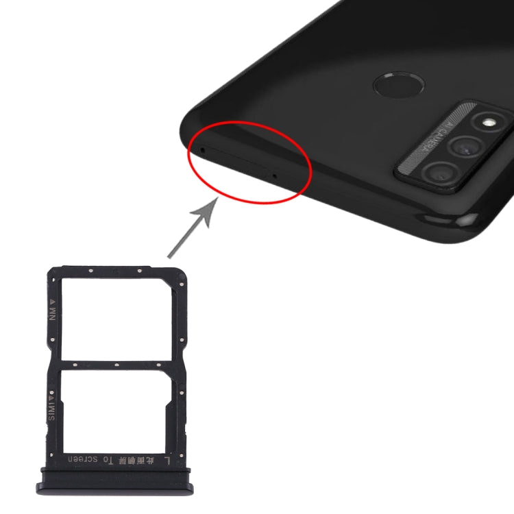 SIM Card Tray + NM Card Tray for Huawei P Smart 2020 (Black) - Card Socket by PMc TechLife | Online Shopping South Africa | PMc TechLife | Buy Now Pay Later Mobicred