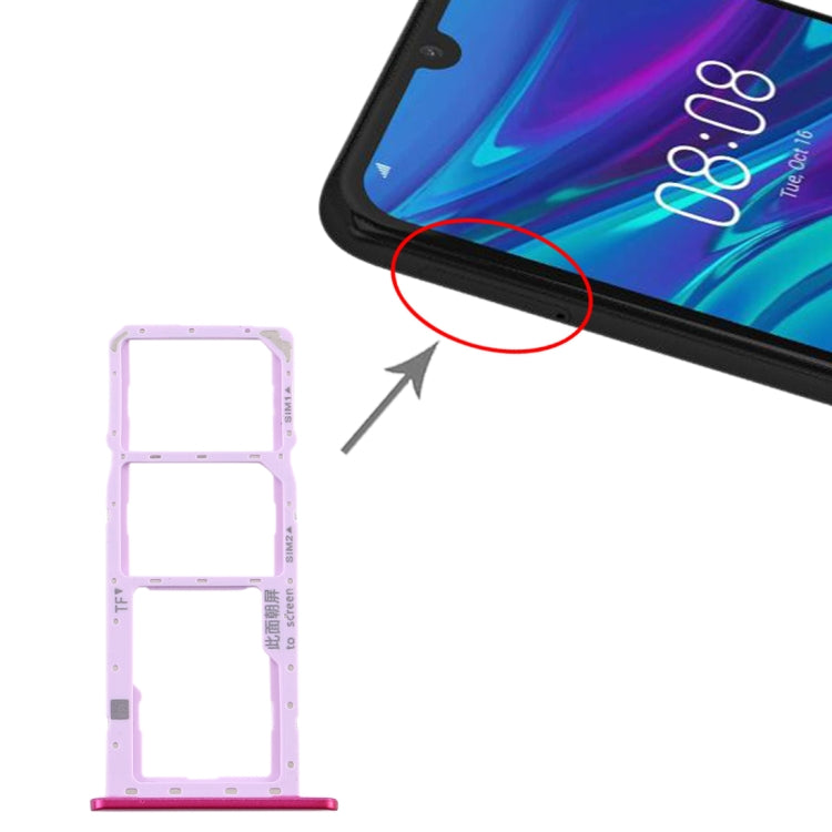 SIM Card Tray + SIM Card Tray + Micro SD Card Tray for Huawei Y6 Pro (2019) (Rose Red) - free shipping - PMc TechLife - Order now!