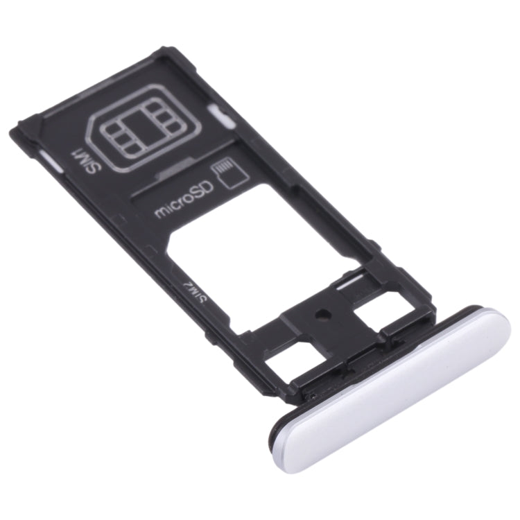 SIM Card Tray + SIM Card Tray / Micro SD Card Tray for Sony Xperia 1 / Xperia XZ4 (Silver) - Card Tray by PMC TechLife | Online Shopping South Africa | PMC TechLife | Buy Now Pay Later Mobicred