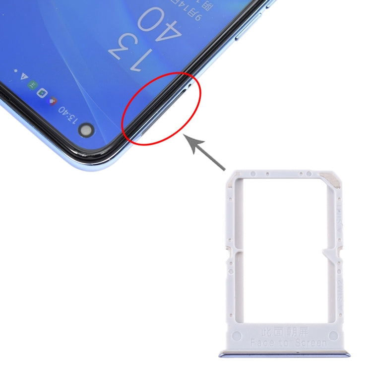 For OPPO Reno4 SE/A93 4G/OPPO Reno4 F/Reno4 Lite/F17 Pro PEAT00 PEAM00 SIM Card Tray + SIM Card Tray (Silver) - free shipping - PMc TechLife - Order now!