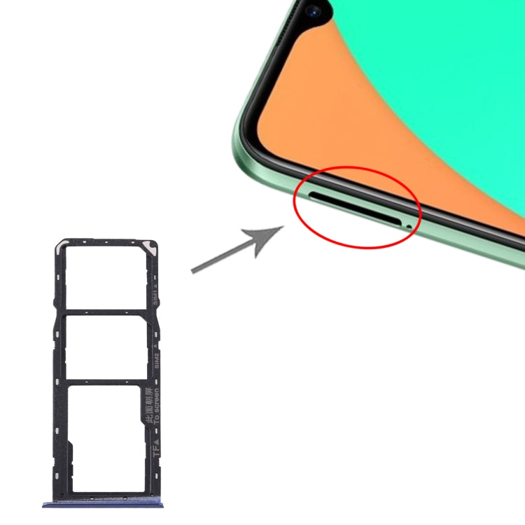 For OPPO Realme C11 RMX2185  SIM Card Tray + SIM Card Tray + Micro SD Card Tray (Blue) - Card Socket by PMc TechLife | Online Shopping South Africa | PMc TechLife | Buy Now Pay Later Mobicred