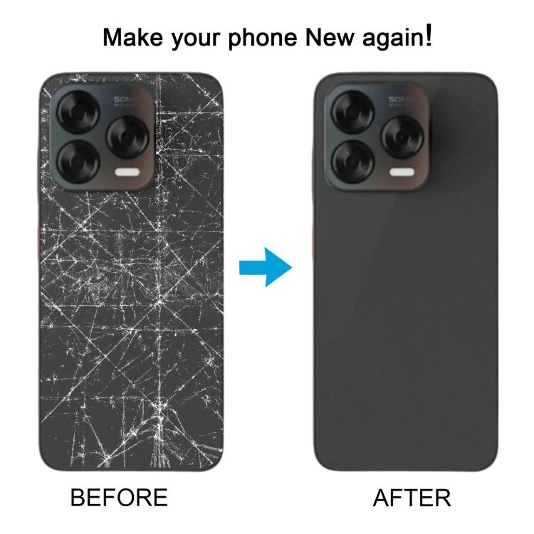 For ZTE Blade V70 Design Leather Material Battery Back Cover with Adhesive - free shipping - PMC TechLife - Order now!