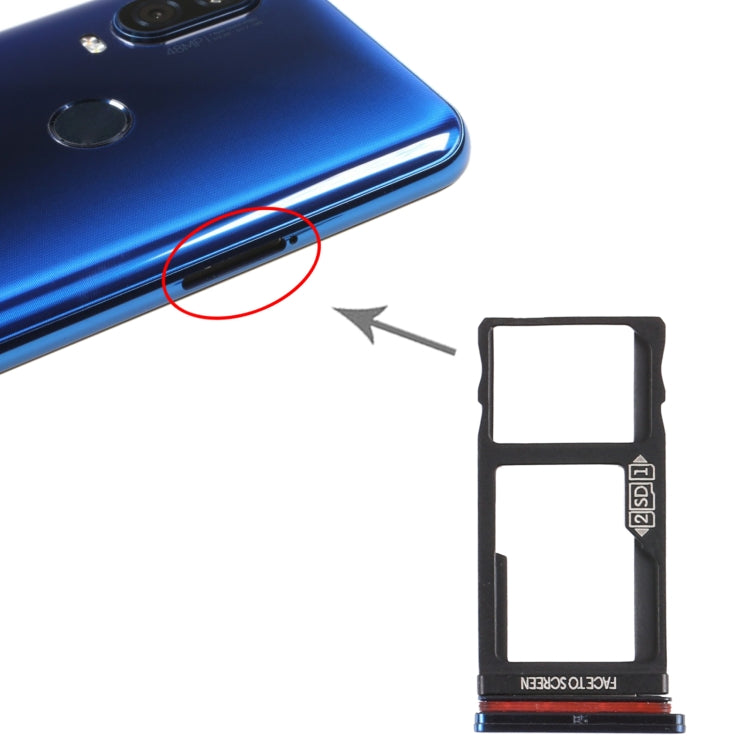 SIM Card Tray + Micro SD Card Tray for Motorola Moto One Vision / P50 (Blue) - Card Socket by PMc TechLife | Online Shopping South Africa | PMc TechLife | Buy Now Pay Later Mobicred