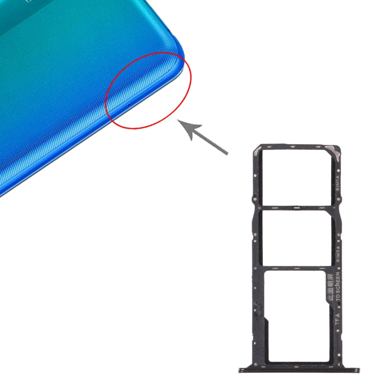 SIM Card Tray + SIM Card Tray + Micro SD Card Tray for Honor 8S 2020 (Black) - free shipping - PMc TechLife - Order now!