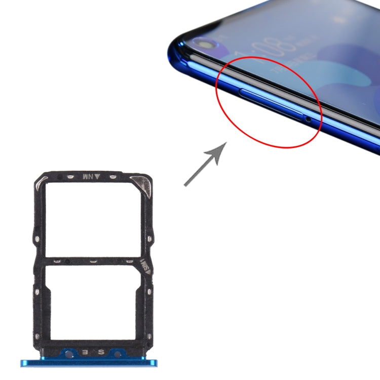 SIM Card Tray + NM Card Tray for Huawei Nova 5 Pro (Blue) - Card Socket by PMc TechLife | Online Shopping South Africa | PMc TechLife | Buy Now Pay Later Mobicred
