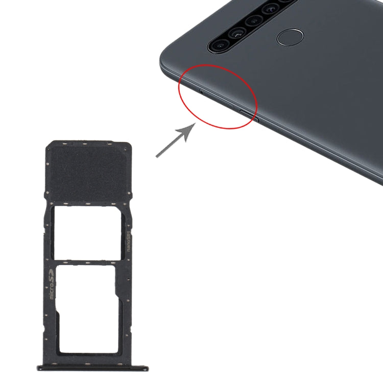 SIM Card Tray + Micro SD Card Tray for LG K41S LMK410EMW LM-K410EMW LM-K410(Black) - For LG by PMC TechLife | Online Shopping South Africa | PMC TechLife | Buy Now Pay Later Mobicred