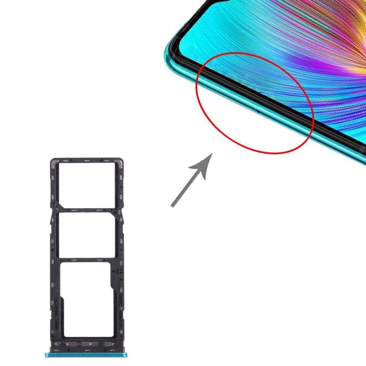 For infinix Hot 9 Play X680 C680B X680C SIM Card Tray + SIM Card Tray + Micro SD Card Tray (Green) - Card Tray by PMc TechLife | Online Shopping South Africa | PMc TechLife | Buy Now Pay Later Mobicred