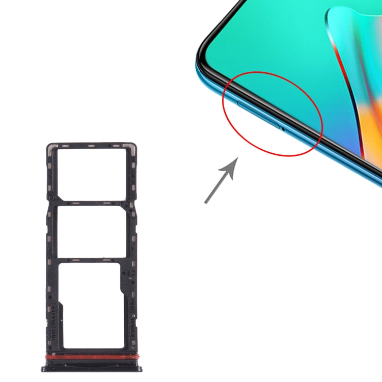 For infinix Hot 10 Play / Smart 5(India) X688C X688B SIM Card Tray + SIM Card Tray + Micro SD Card Tray (Black) - Card Tray by PMc TechLife | Online Shopping South Africa | PMc TechLife | Buy Now Pay Later Mobicred