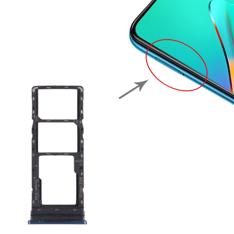 For infinix Smart 5 X657 X657C SIM Card Tray + SIM Card Tray + Micro SD Card Tray (Blue) - Card Tray by PMc TechLife | Online Shopping South Africa | PMc TechLife | Buy Now Pay Later Mobicred