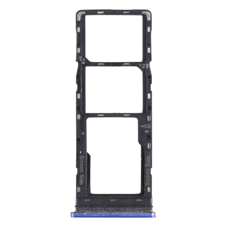 For Tecno Spark 6 Air KE6 KE6J KF6 SIM Card Tray + SIM Card Tray + Micro SD Card Tray (Blue) - Card Tray by PMc TechLife | Online Shopping South Africa | PMc TechLife | Buy Now Pay Later Mobicred