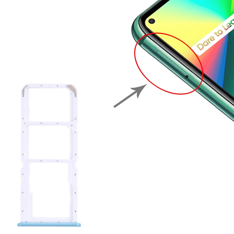 For OPPO Realme 7i RMX2103  SIM Card Tray + SIM Card Tray + Micro SD Card Tray (Blue) - Card Socket by PMc TechLife | Online Shopping South Africa | PMc TechLife | Buy Now Pay Later Mobicred