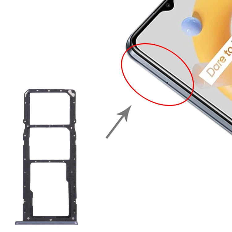 For OPPO Realme C20 / Realme C20A RMX3063, RMX3061  SIM Card Tray + SIM Card Tray + Micro SD Card Tray (Grey) - Card Socket by PMC TechLife | Online Shopping South Africa | PMC TechLife | Buy Now Pay Later Mobicred