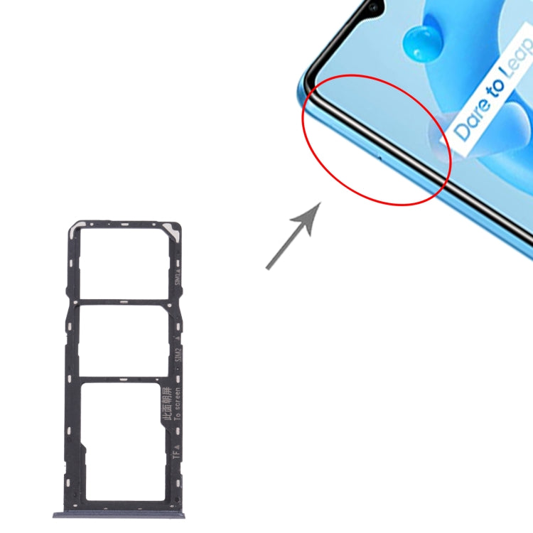 For OPPO Realme C11 (2021) RMX3231 SIM Card Tray + SIM Card Tray + Micro SD Card Tray (Grey) - Card Socket by PMc TechLife | Online Shopping South Africa | PMc TechLife | Buy Now Pay Later Mobicred