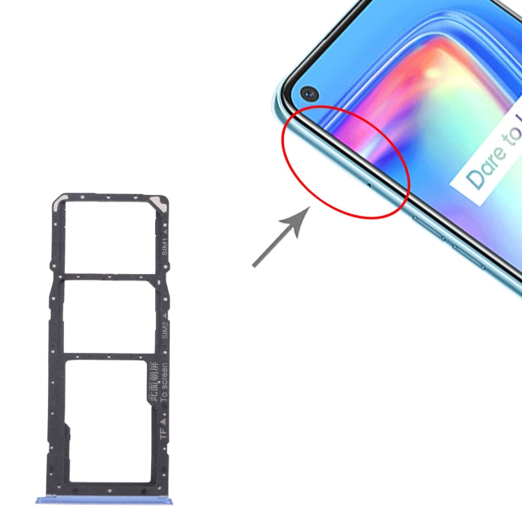 For OPPO Realme 7 (Asia) RMX2151, RMX2163  SIM Card Tray + SIM Card Tray + Micro SD Card Tray (Blue) - Card Socket by PMc TechLife | Online Shopping South Africa | PMc TechLife | Buy Now Pay Later Mobicred
