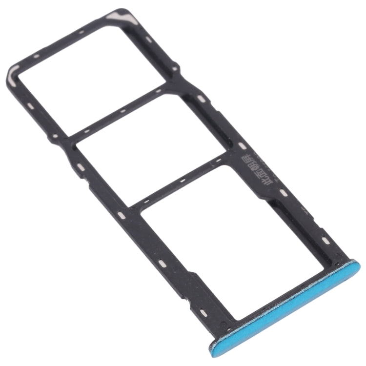 For OPPO Realme C3 RMX2027, RMX2020, RMX2021  SIM Card Tray + SIM Card Tray + Micro SD Card Tray (Blue) - Card Socket by PMc TechLife | Online Shopping South Africa | PMc TechLife | Buy Now Pay Later Mobicred