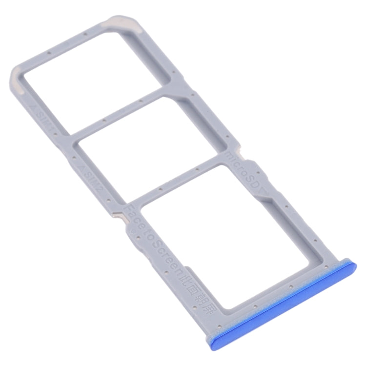 For OPPO A54 CPH2239 / A55 4G SIM Card Tray + SIM Card Tray + Micro SD Card Tray(Blue) - Card Socket by PMc TechLife | Online Shopping South Africa | PMc TechLife | Buy Now Pay Later Mobicred