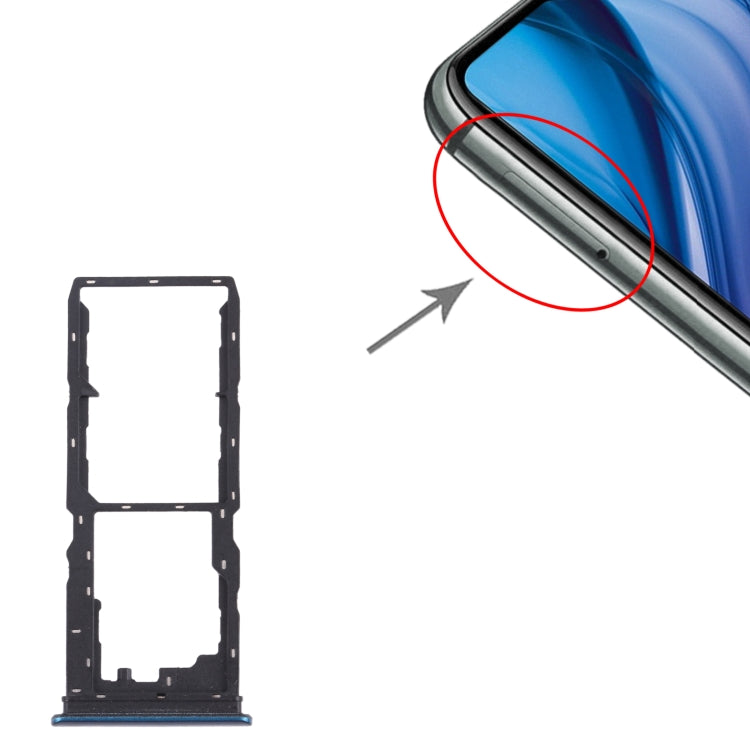For vivo Y30 (China) / Y20s V2034A SIM Card Tray + SIM Card Tray + Micro SD Card Tray (Blue) - free shipping - PMc TechLife - Order now!