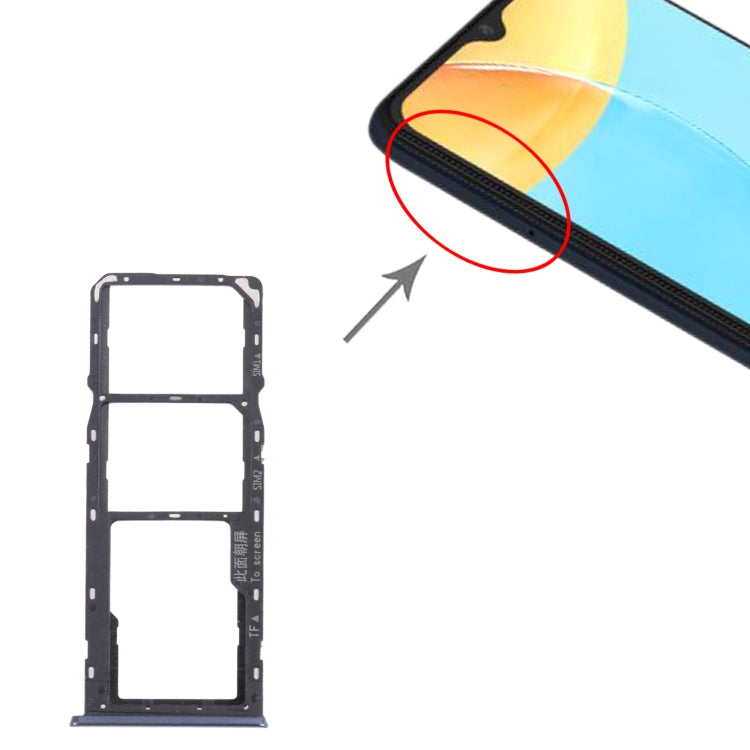 For OPPO A35 CPH2179  SIM Card Tray + SIM Card Tray + Micro SD Card Tray (Black) - Card Tray by PMc TechLife | Online Shopping South Africa | PMc TechLife | Buy Now Pay Later Mobicred