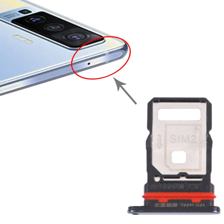 For vivo S9e SIM Card Tray + SIM Card Tray (Black) - Card Socket by PMc TechLife | Online Shopping South Africa | PMc TechLife | Buy Now Pay Later Mobicred