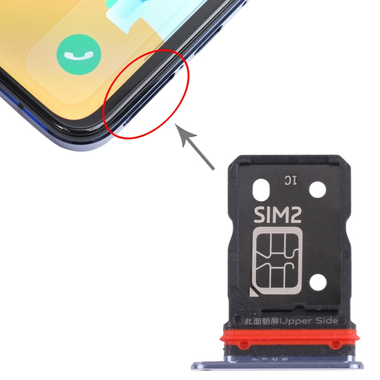 For Vivo S9 V2072A SIM Card Tray + SIM Card Tray (Black) - Card Tray by PMc TechLife | Online Shopping South Africa | PMc TechLife | Buy Now Pay Later Mobicred