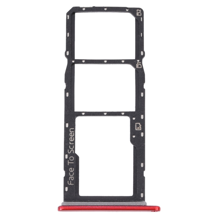 For ZTE Blade V40 Vita SIM Card Tray + SIM Card Tray + Micro SD Card Tray (Red) - free shipping - PMc TechLife - Order now!