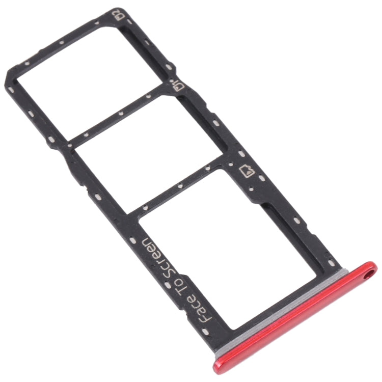 For ZTE Blade V40 Vita SIM Card Tray + SIM Card Tray + Micro SD Card Tray (Red) - free shipping - PMc TechLife - Order now!