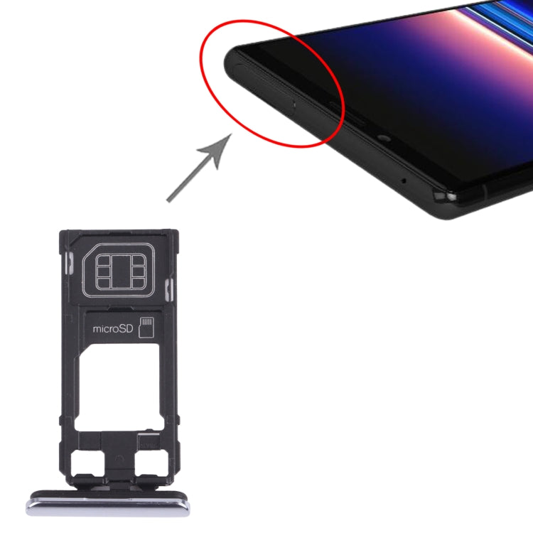 SIM Card Tray + Micro SD Card Tray for Sony Xperia 1 / Xperia XZ4 (Grey) - Card Tray by PMC TechLife | Online Shopping South Africa | PMC TechLife | Buy Now Pay Later Mobicred
