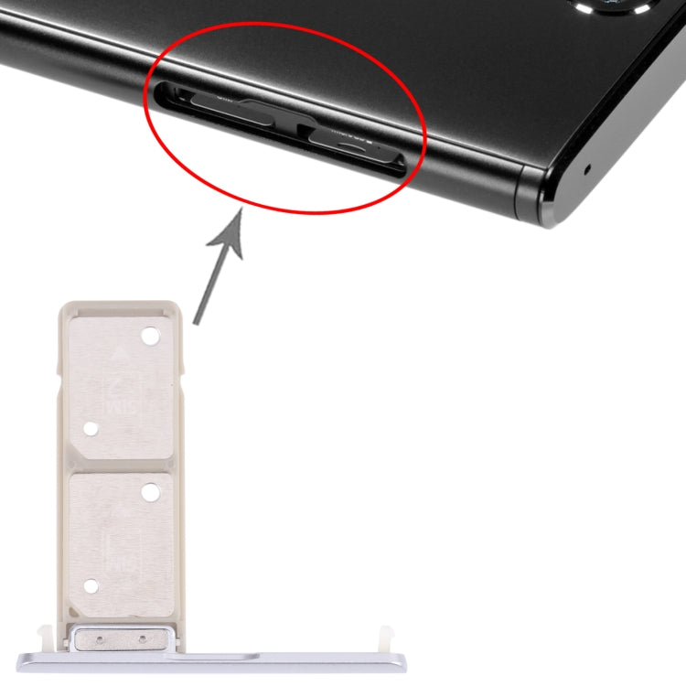 SIM Card Tray + SIM Card Tray for Sony Xperia XA2 Plus (Silver) - Card Tray by PMC TechLife | Online Shopping South Africa | PMC TechLife | Buy Now Pay Later Mobicred