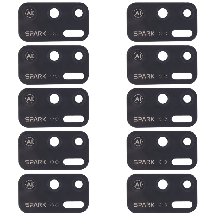 For Tecno Spark 5 Air KD6a 10pcs Back Camera Lens - Camera Parts by PMc TechLife | Online Shopping South Africa | PMc TechLife | Buy Now Pay Later Mobicred