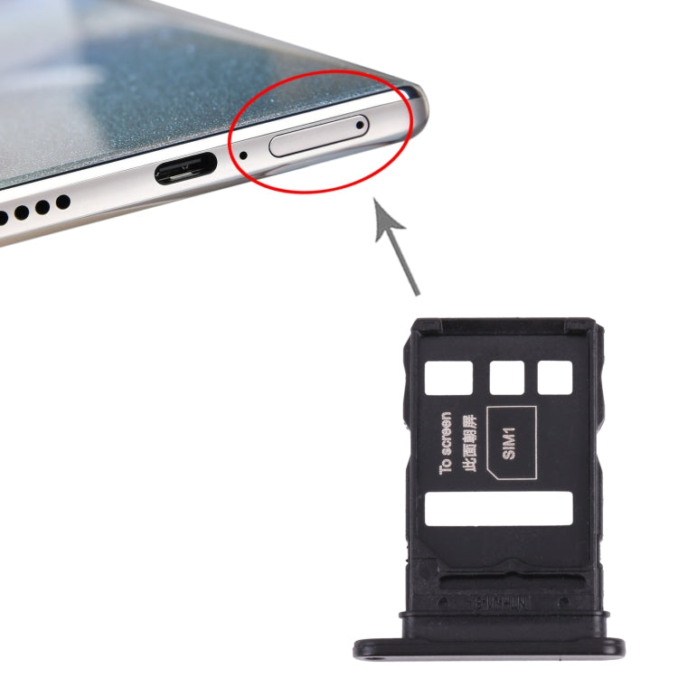 SIM Card Tray + SIM Card Tray for Honor 50 Pro (Black) - Card Socket by PMc TechLife | Online Shopping South Africa | PMc TechLife | Buy Now Pay Later Mobicred