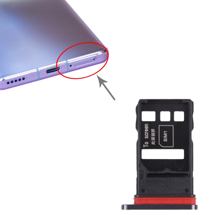 SIM Card Tray + SIM Card Tray for Honor 30 Pro+(Black) - Card Socket by PMc TechLife | Online Shopping South Africa | PMc TechLife | Buy Now Pay Later Mobicred
