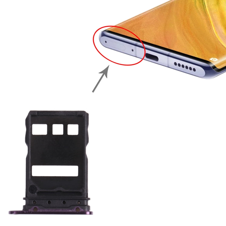 SIM Card Tray + NM Card Tray for Huawei Mate 30E Pro 5G (Dark Purple) - free shipping - PMc TechLife - Order now!