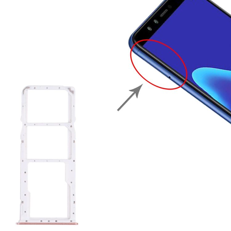 SIM Card Tray + SIM Card Tray + Micro SD Card Tray for Huawei Y9 (2018) (Pink) - Card Socket by PMc TechLife | Online Shopping South Africa | PMc TechLife | Buy Now Pay Later Mobicred