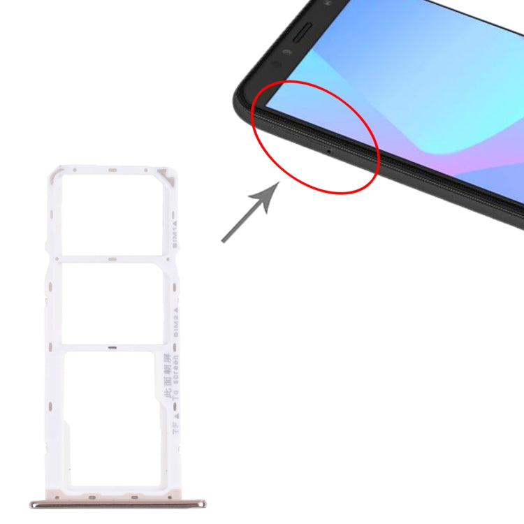 SIM Card Tray + SIM Card Tray + Micro SD Card Tray for Huawei Y6 (2018) (Silver) - Card Socket by PMc TechLife | Online Shopping South Africa | PMc TechLife | Buy Now Pay Later Mobicred