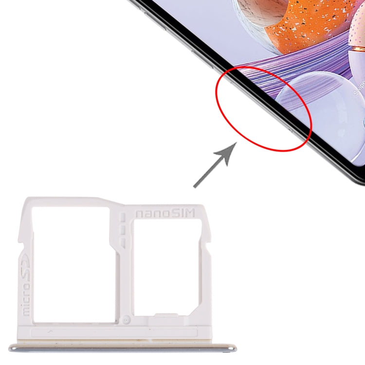 Nano SIM Card Tray + Micro SD Card Tray for LG Stylo 6 / K71 LMQ730HA, LM-Q730HA, LMQ730TM, LM-Q730TM (Silver) - For LG by PMc TechLife | Online Shopping South Africa | PMc TechLife | Buy Now Pay Later Mobicred