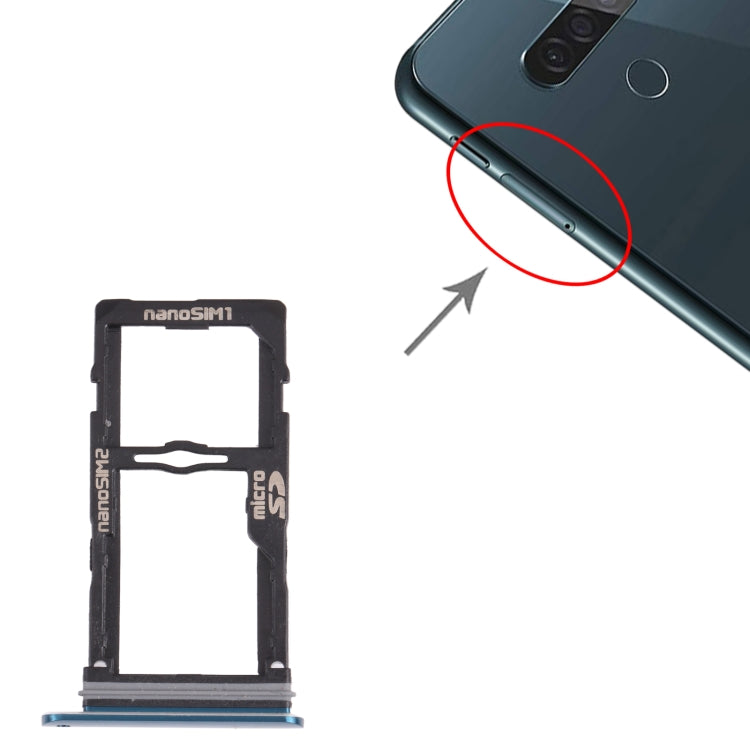 Nano SIM Card Tray + Nano SIM Card Tray / Micro SD Card Tray for LG G8S ThinQ LMG810, LM-G810, LMG810EAW (Blue) - For LG by PMc TechLife | Online Shopping South Africa | PMc TechLife | Buy Now Pay Later Mobicred